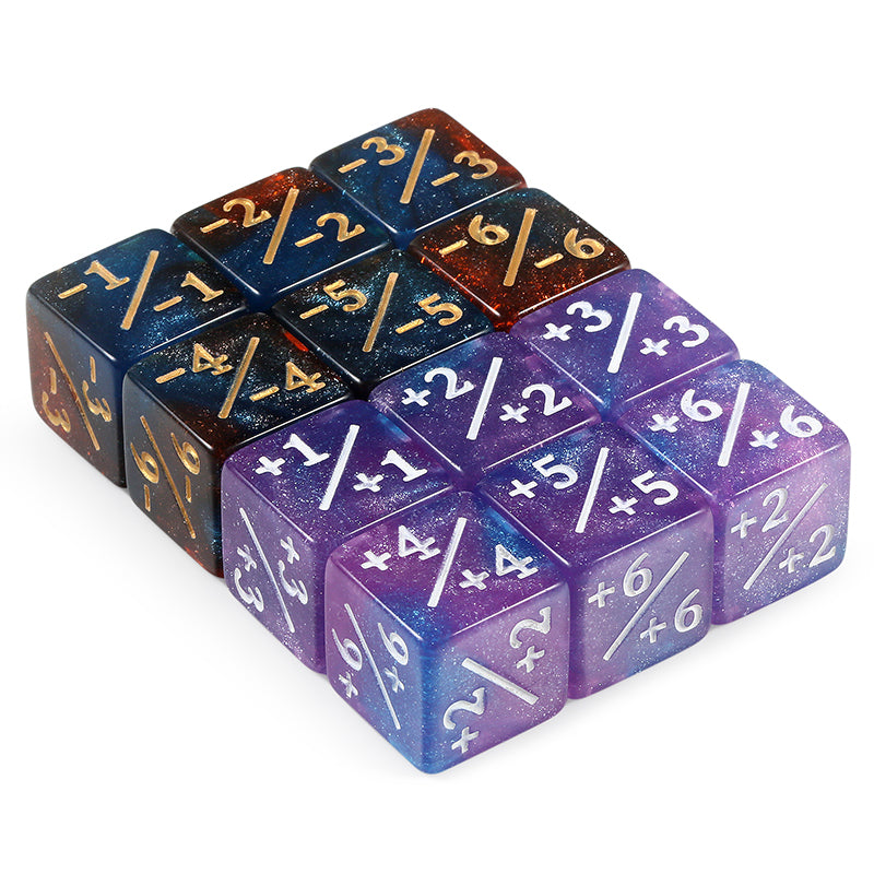 Positive/Negative Dice Counters [Nebula/Twilight] (12pcs) - Dice Habit