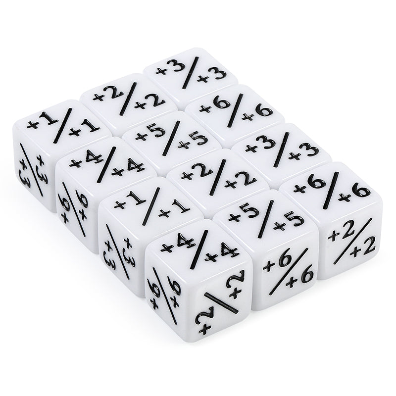 Positive Dice Counters [White] (12pcs) - Dice Habit