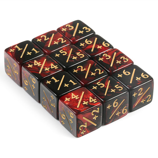 Positive Dice Counters [Red] (12pcs) - Dice Habit