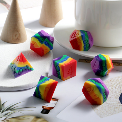 Silicone Dice Set (7pcs) [Rainbow]