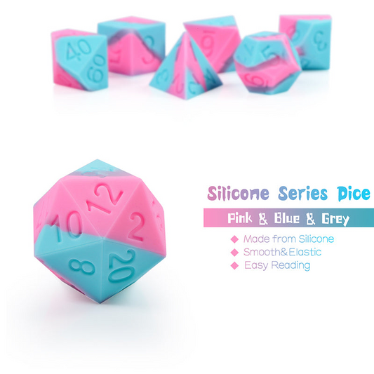 Silicone Dice Set (7pcs) [Bubble Gum]