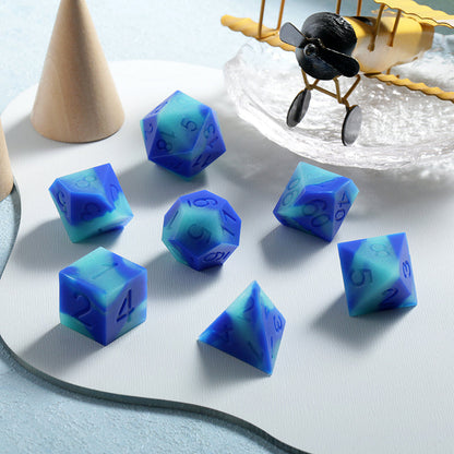 Silicone Dice Set (7pcs) [Horizon] (Glow) - Dice Habit