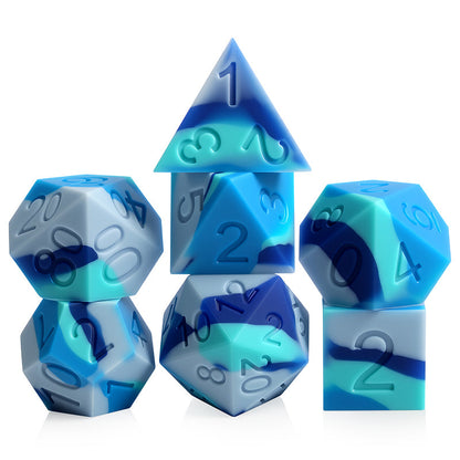Silicone Dice Set (7pcs) [Jet Stream] - Dice Habit