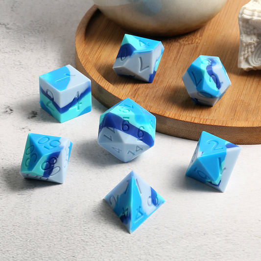 Silicone Dice Set (7pcs) [Jet Stream]