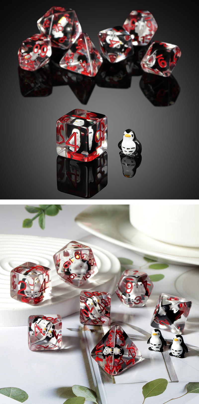 Resin Dice Set (7pcs) [Penguin] - Dice Habit