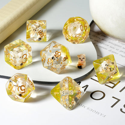 Resin Dice Set (7pcs) [Honey Bear]