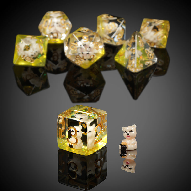 Resin Dice Set (7pcs) [Honey Bear]