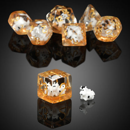 Resin Dice Set (7pcs) [Cow] - Dice Habit