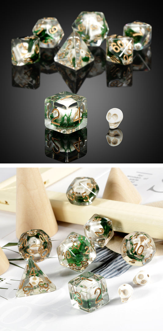 Resin Dice Set (7pcs) [Skull] - Dice Habit
