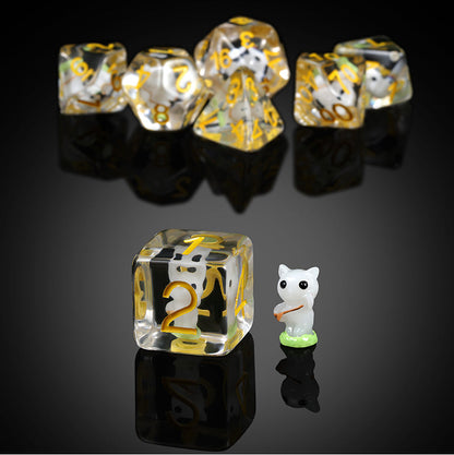 Resin Dice Set (7pcs) [White Cat]