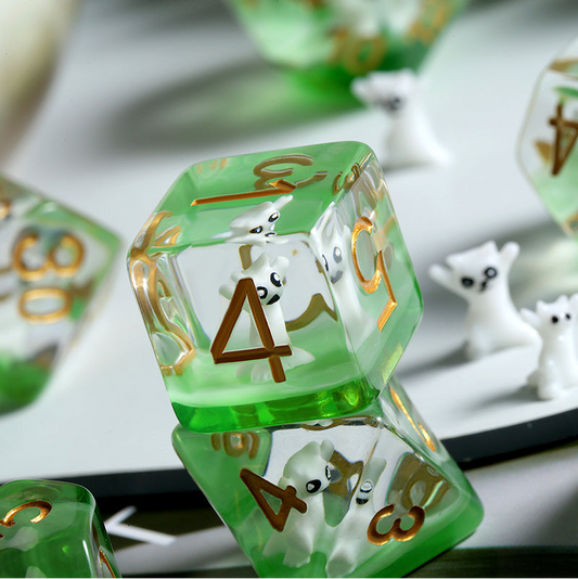 Resin Dice Set (7pcs) [Rave Kitty]