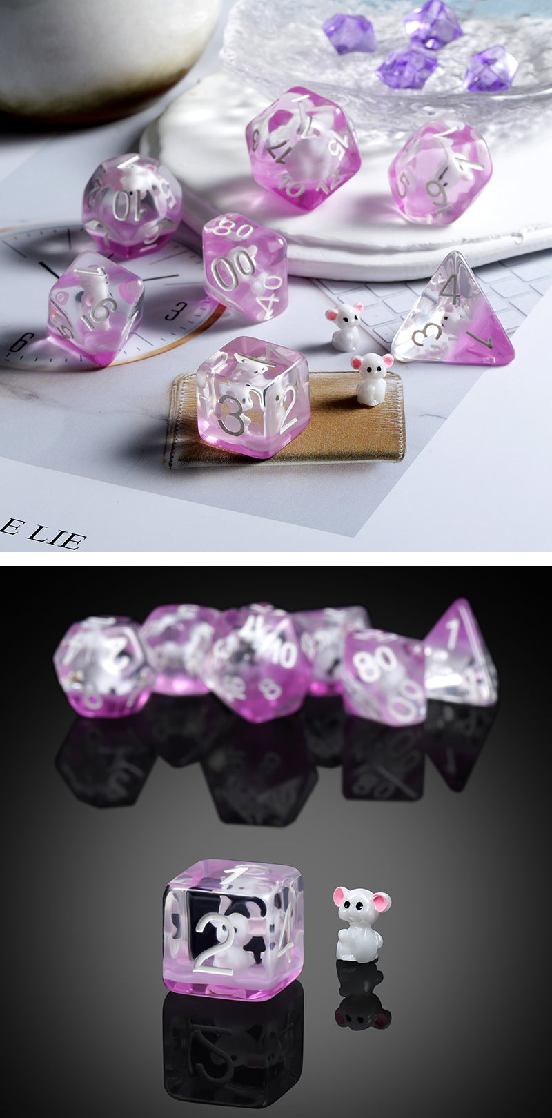 Resin Dice Set (7pcs) [Mouse] - Dice Habit