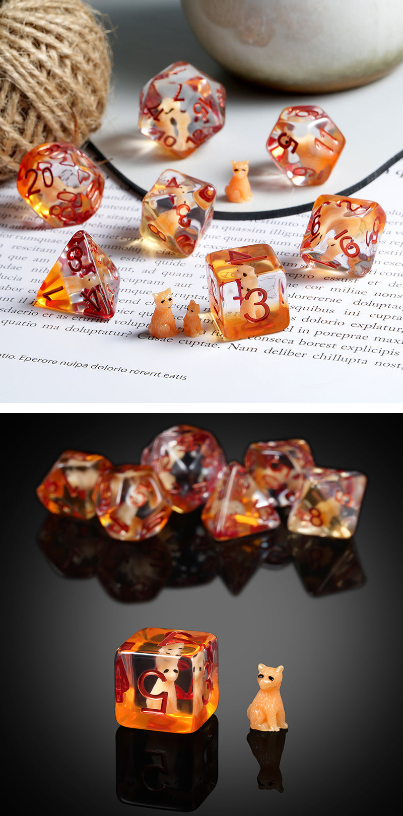 Resin Dice Set (7pcs) [Fox] - Dice Habit