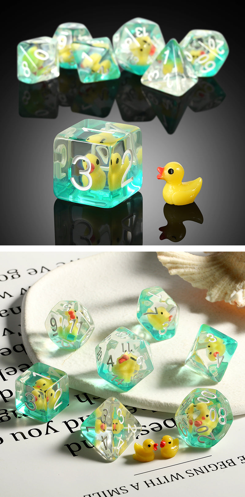 Resin Dice Set (7pcs) [Rubber Duck] - Dice Habit