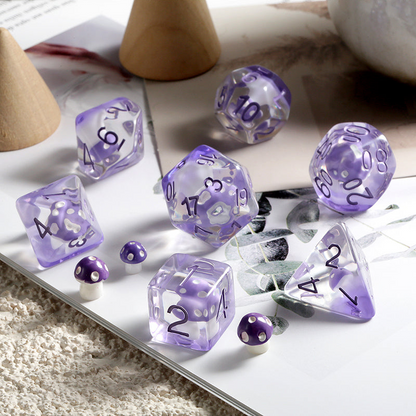 Resin Dice Set (7pcs) [Purple Mushroom]