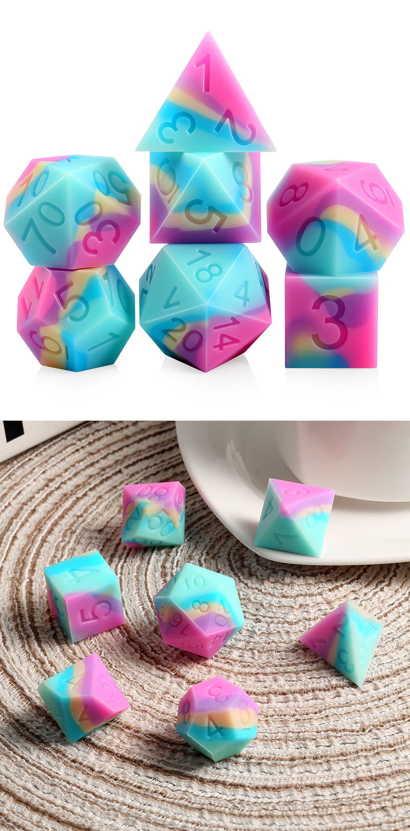 Silicone Dice Set (7pcs) [Cake] - Dice Habit