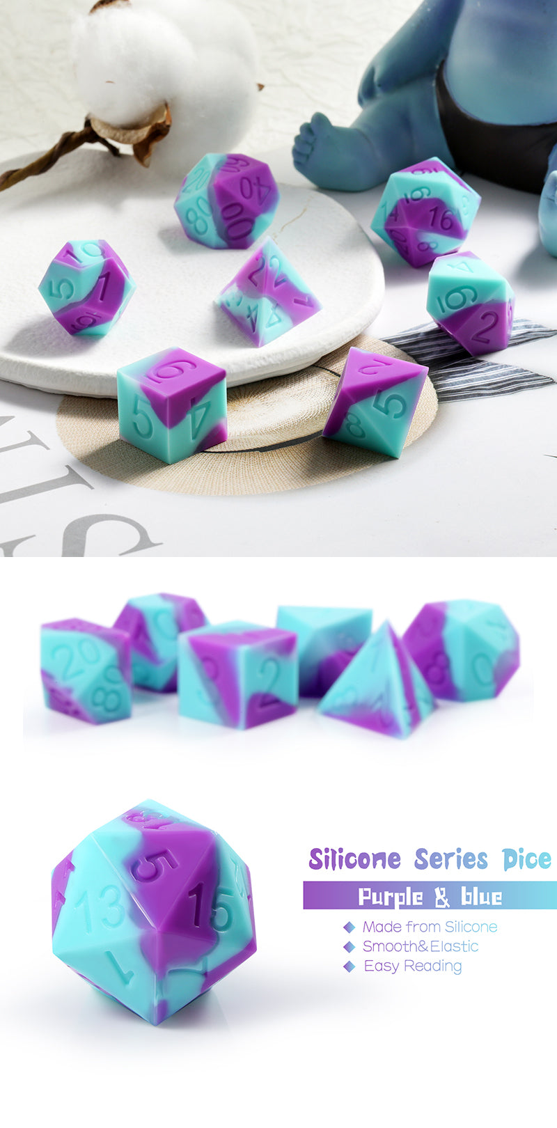 Silicone Dice Set (7pcs) [UFO] - Dice Habit