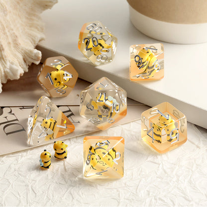 Resin Dice Set (7pcs) [Bee] - Dice Habit