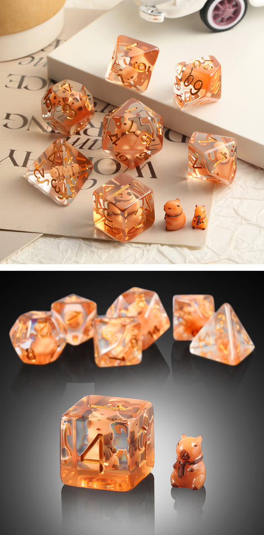 Resin Dice Set (7pcs) [Capybara] - Dice Habit