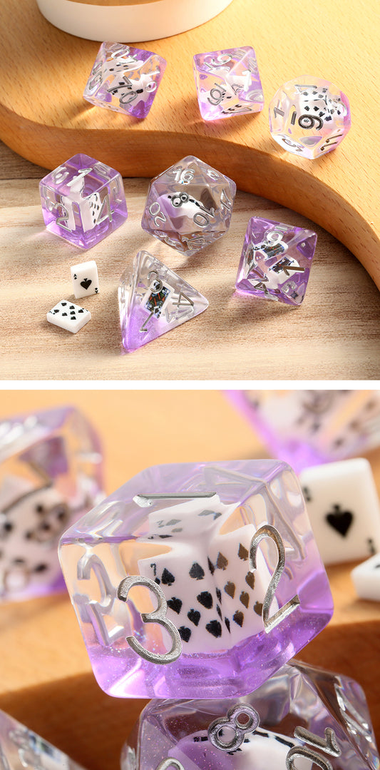 Resin Dice Set (7pcs) [Poker Cards] - Dice Habit