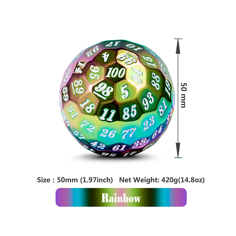 Metal D100 Dice [Iridescence] - Dice Habit