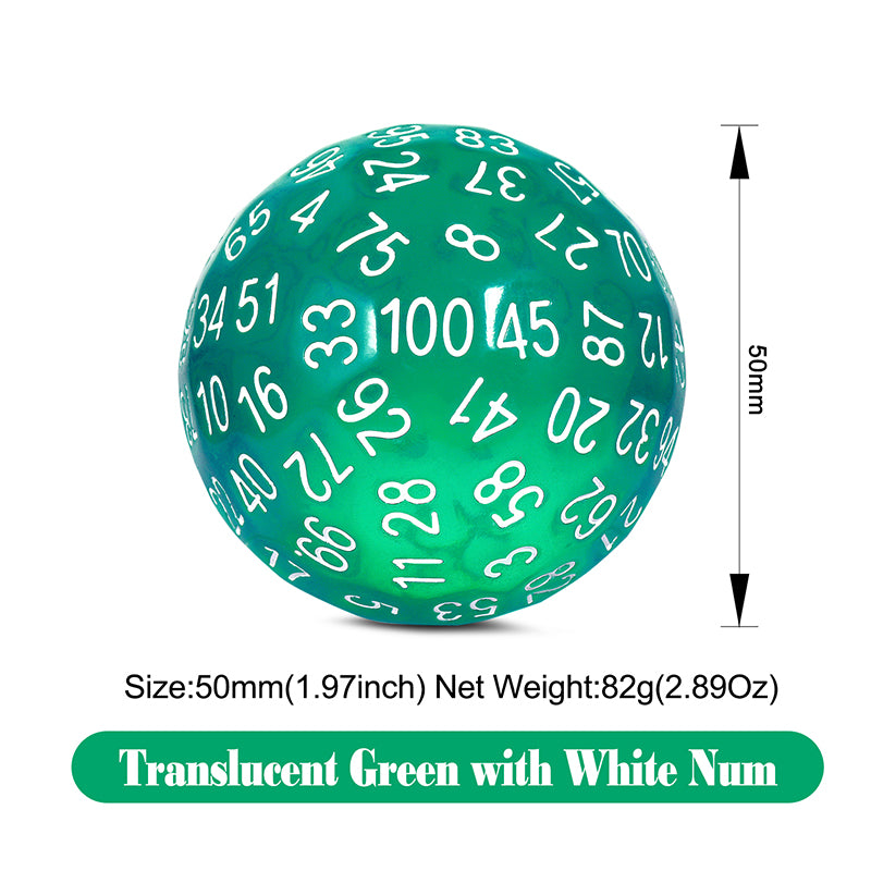 D100 Dice [Translucent Teal] - Dice Habit