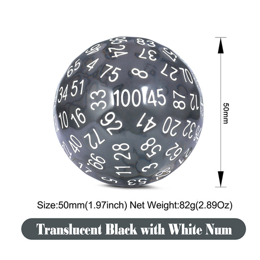 D100 Dice [Translucent Gray] - Dice Habit