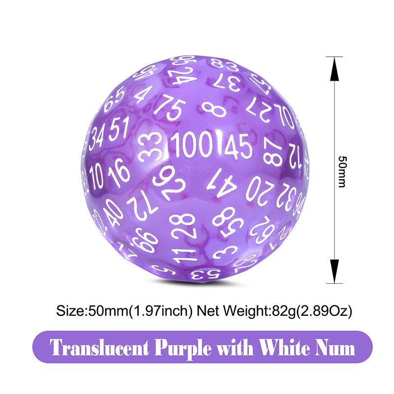 D100 Dice [Translucent Purple] - Dice Habit