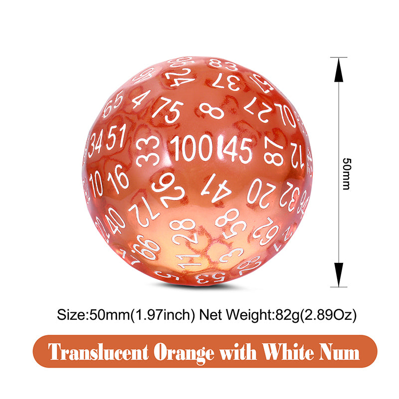 D100 Dice [Translucent Orange] - Dice Habit