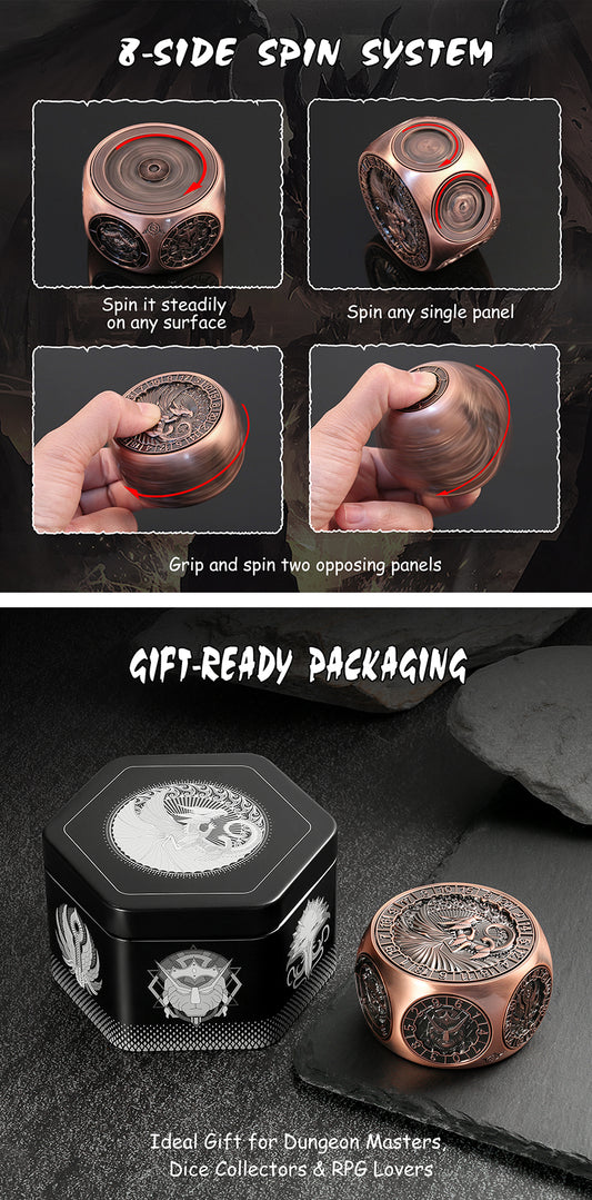 Octagon Spinner Dice [Copper] - Dice Habit