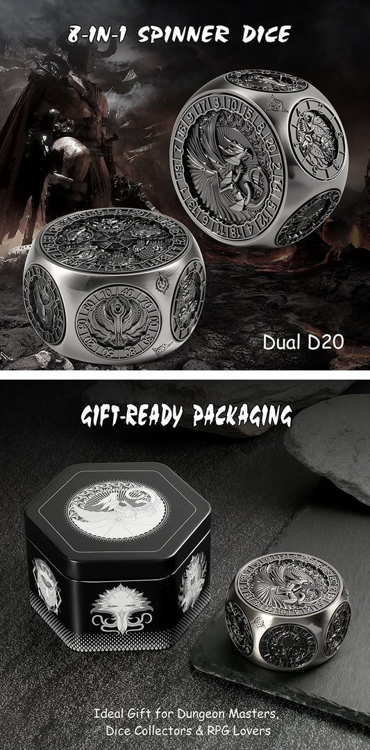 Octagon Spinner Dice [Iron] - Dice Habit