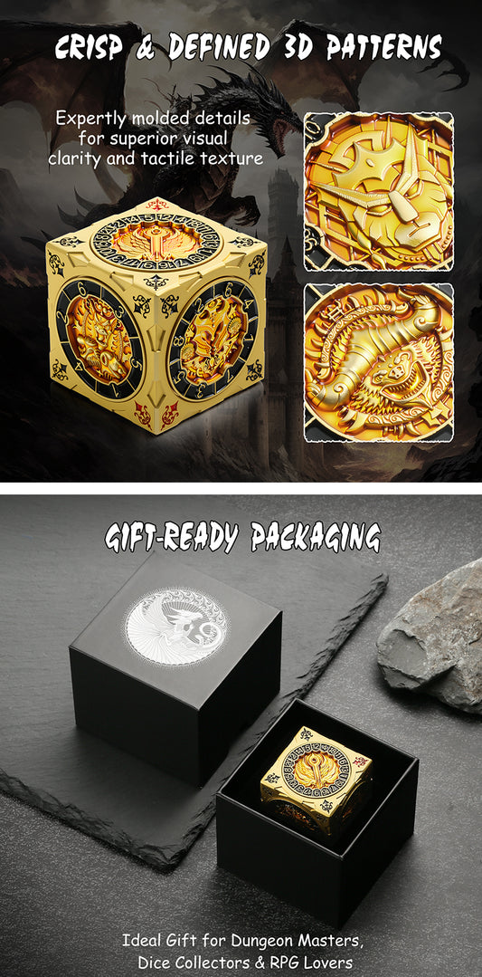 Cube Spinner Dice [Brass] - Dice Habit