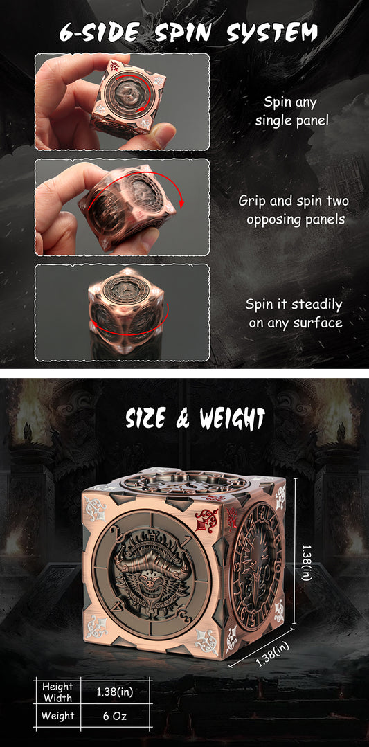 Cube Spinner Dice [Copper] - Dice Habit
