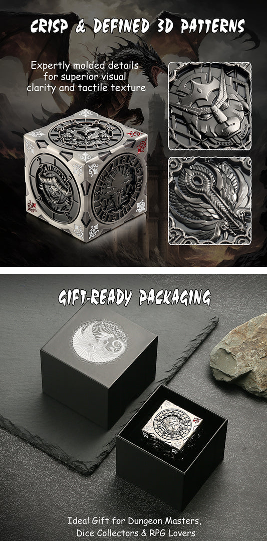 Cube Spinner Dice [Iron] - Dice Habit