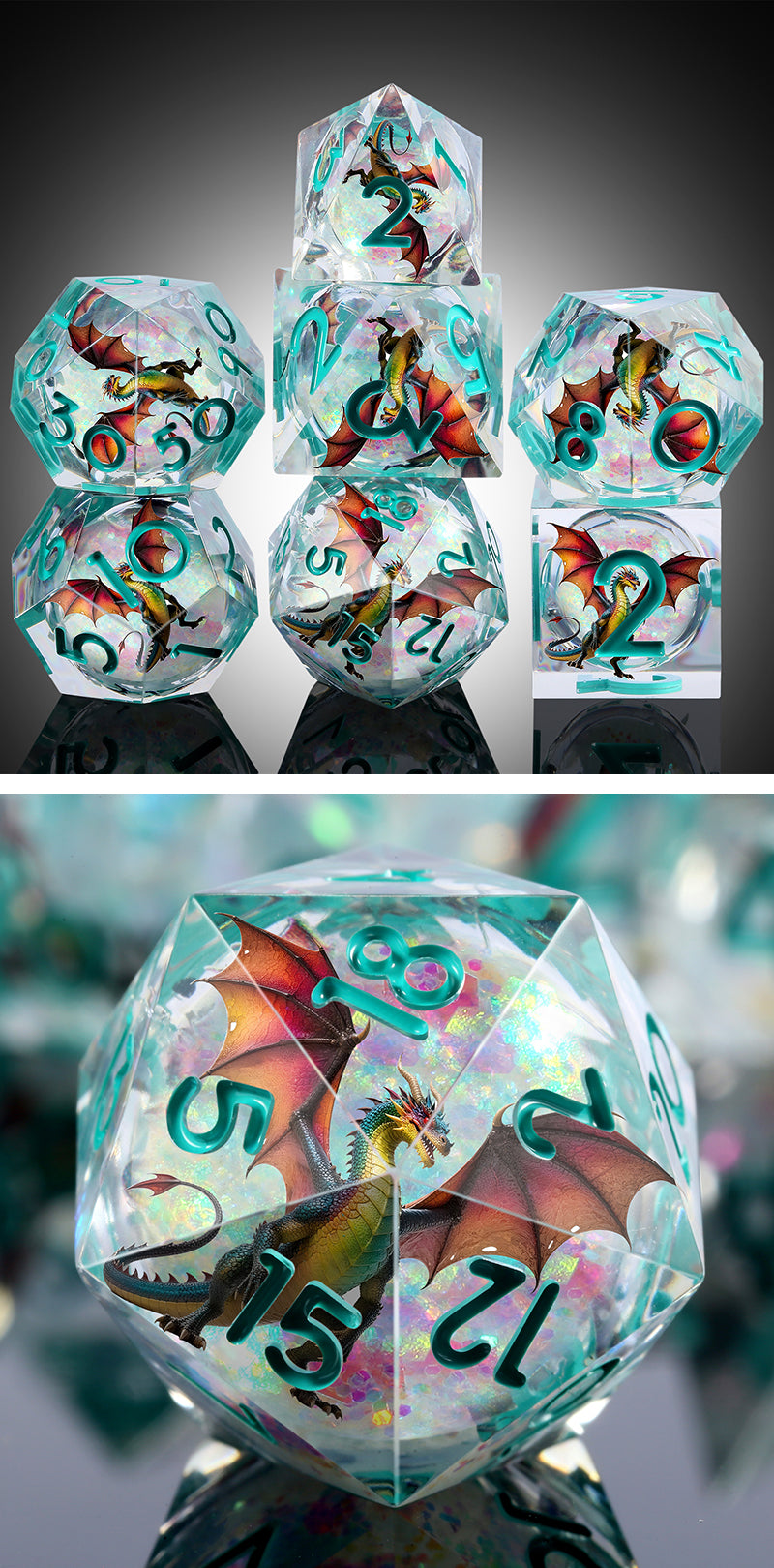Liquid Core Dice Set (7pcs) (Dragon) [Drakon] - Dice Habit
