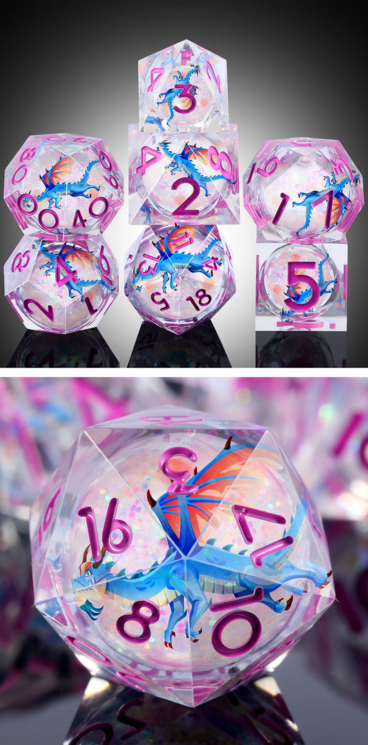 Liquid Core Dice Set (7pcs) (Dragon) [Elysia] - Dice Habit
