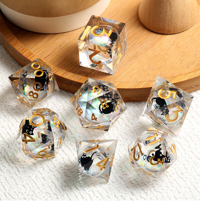 Liquid Core Dice Set (7pcs) [Luxury Kitty]