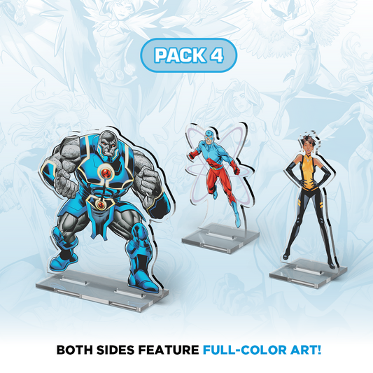 DC 2Dz Acrylic Standees: Pack 4 - The Atom Oversized Darkseid and Vixen- Cryptozoic