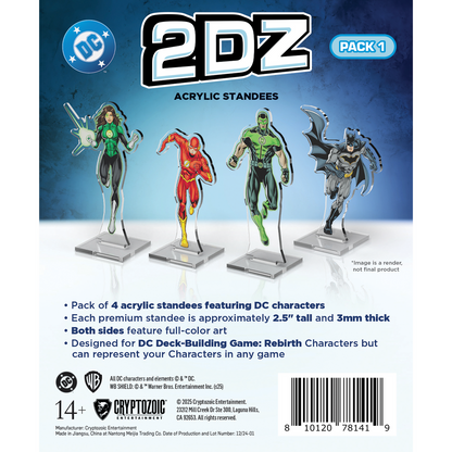 DC 2Dz Acrylic Standees: Pack 1 - Batman The Flash Jessica Cruz Simon Baz - Cryptozoic