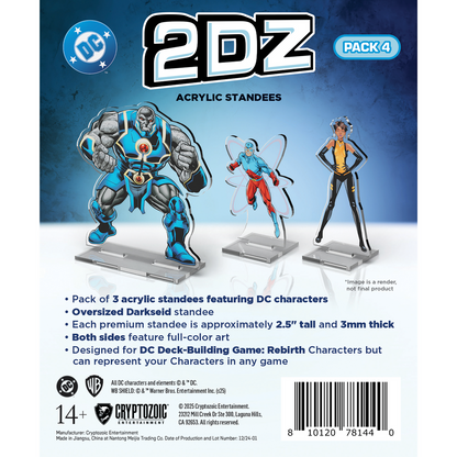 DC 2Dz Acrylic Standees: Pack 4 - The Atom Oversized Darkseid and Vixen- Cryptozoic