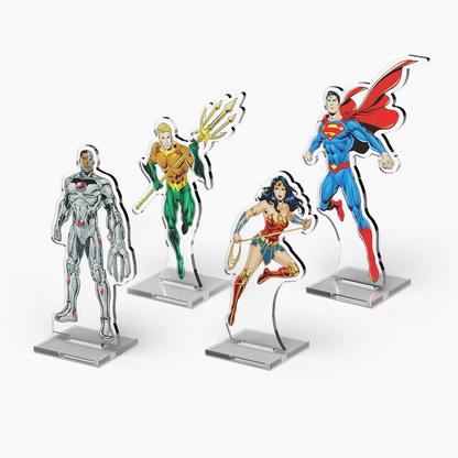 DC 2Dz Acrylic Standees: Pack 2 - Aquaman Superman Wonder Woman Cyborg - Cryptozoic