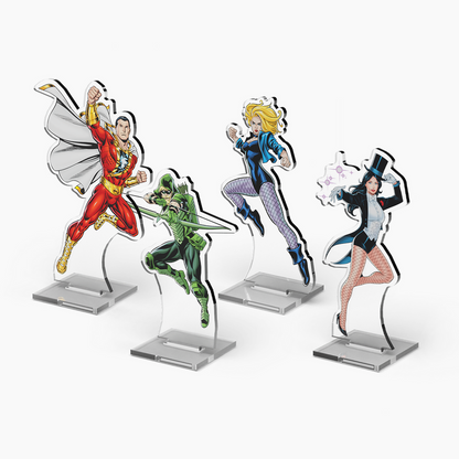 DC 2Dz Acrylic Standees: Pack 3 - Black Canary Green Arrow Shazaam! Zatanna- Cryptozoic