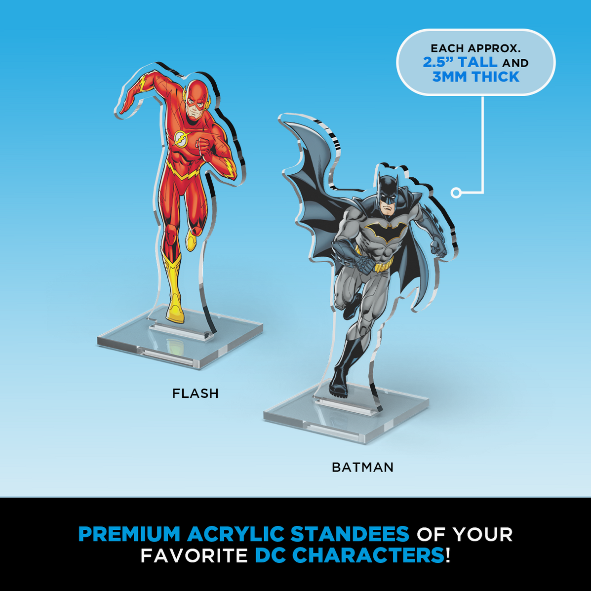 DC 2Dz Acrylic Standees: Pack 1 - Batman The Flash Jessica Cruz Simon Baz - Cryptozoic