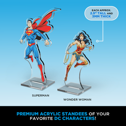 DC 2Dz Acrylic Standees: Pack 2 - Aquaman Superman Wonder Woman Cyborg - Cryptozoic