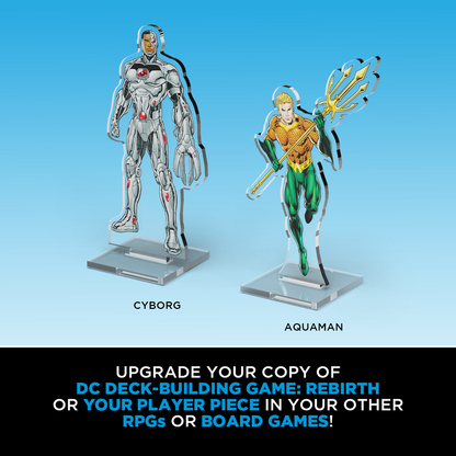 DC 2Dz Acrylic Standees: Pack 2 - Aquaman Superman Wonder Woman Cyborg - Cryptozoic