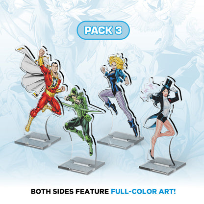 DC 2Dz Acrylic Standees: Pack 3 - Black Canary Green Arrow Shazaam! Zatanna- Cryptozoic