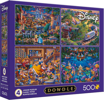 Disney Dowdle - Cinderella, Dumbo, Snow White, The Little Mermaid 500 x 4 Puzzle