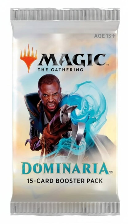 MAGIC: THE GATHERING Dominaria booster pack with character illustration on a white background