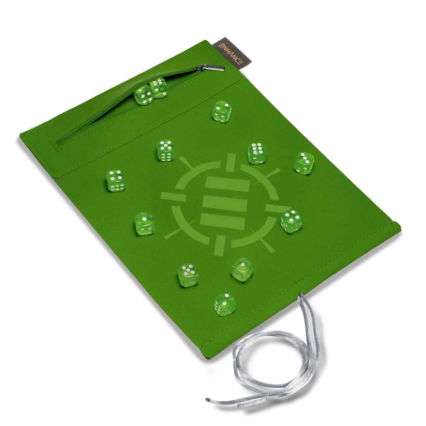 ENHANCE Roll on a Scroll™ Dice Rolling Mat & 12pc 6 Sided Dice Set