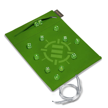 ENHANCE Roll on a Scroll™ Dice Rolling Mat & 12pc 6 Sided Dice Set